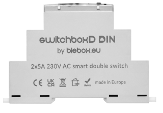 SwitchboxD Din - 2-kanálové WiFi relé